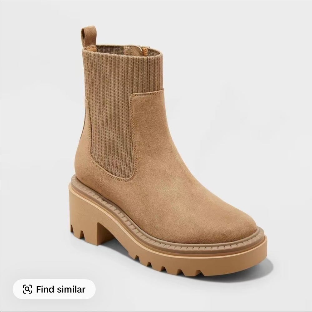 Women's Chunky Heel Boots with Memory Foam Insole - Universal Thread sz 6.5 Tan